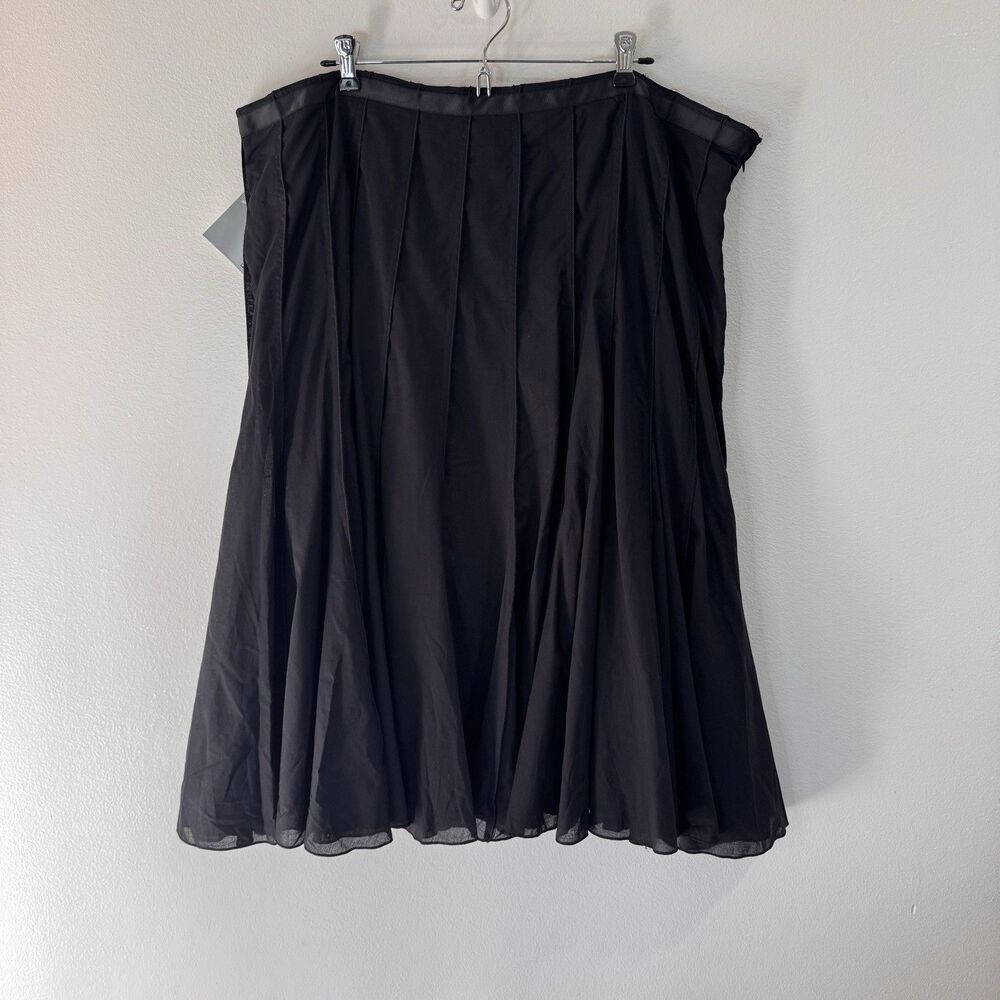 NWT Vintage Y2K Focus 2000 Skirt 22W Black Pleated Cotton Whimsigoth Witchy